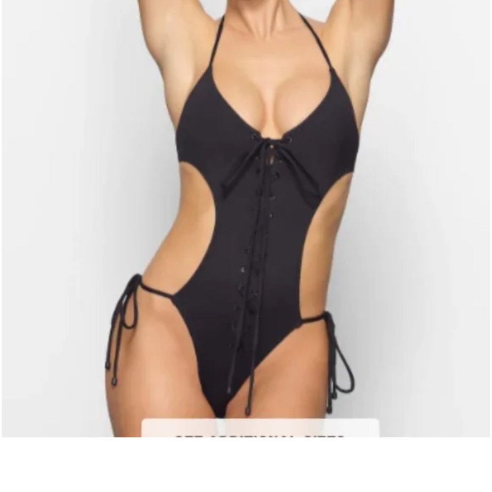 Skims  lace up monokini  swim NWT